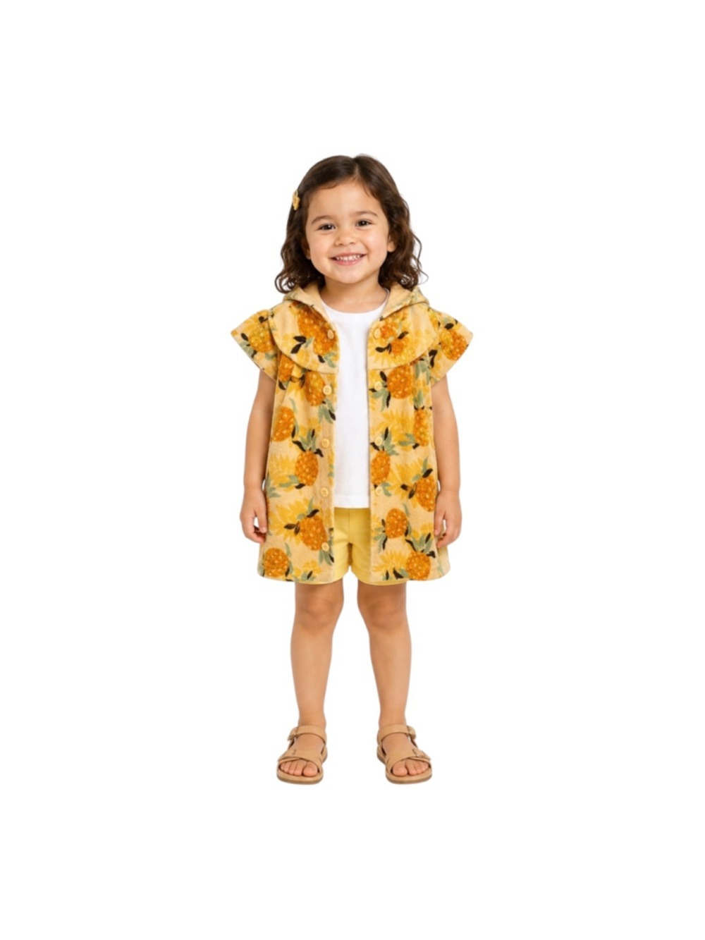 Pineapple Girls 3T Hooded Terry Cloth Swim Cover-Up Pineapple Print
